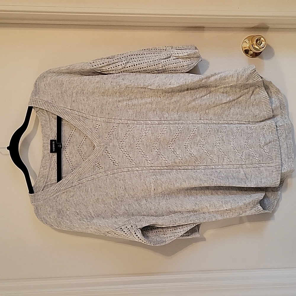 Torrid Tunic Length Pointelle Knit Sweater